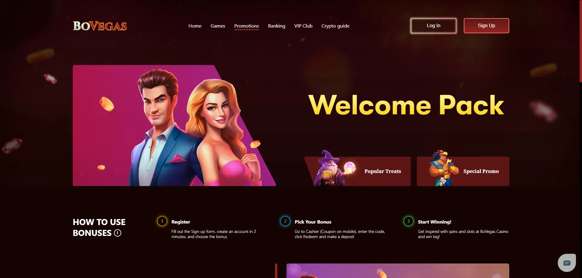 Bovegas Casino welcome bonus offers — no deposit and first deposit rewards
